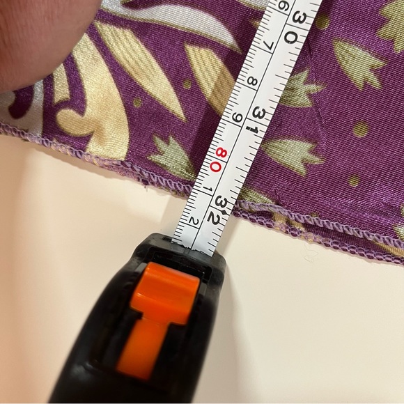 Vintage retro Asian floral royal purple green satin mini slip dress Robe set - Picture 15 of 16